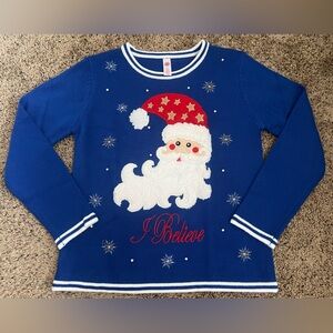 Blue Santa Sweater